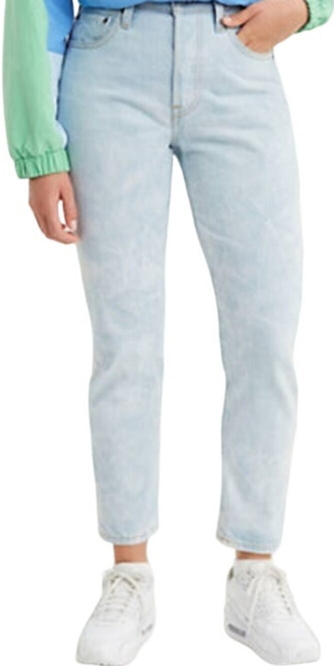 Levi's 501 Skinny Jeans Light Acid Wash Bleach High Rise Stretch Blue 28x28